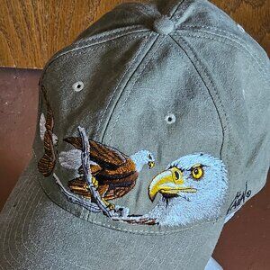 Vintage Al Agnew Bald Eagle Hat Cap 90s Embroidered American Wildlife